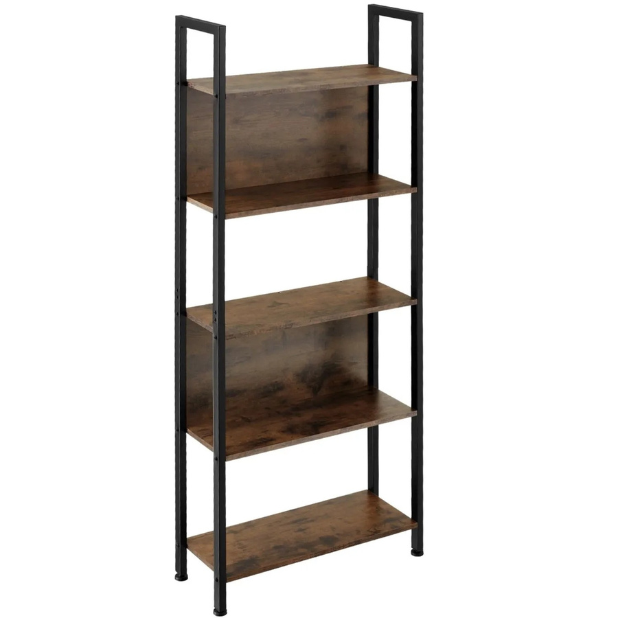 tectake Regal Westport Industrial Style in Braun mit 5 Ebenen und 2 Rückwänden, B/T/H: 62 x 24 x 165,5 cm - Bild 3