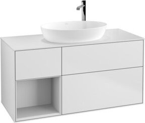 V&B Waschtischunterschrank Finion mit Wandbeleuchtung, Farbe Weiß Lack, Breite: 120 cm, Tiefe: 50,1 cm, Höhe: 50,1 cm - Bild 1