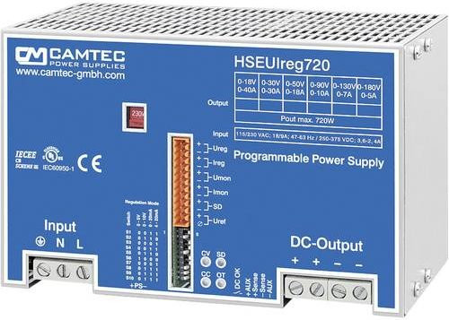Camtec Labornetzgerät HSEUIreg07201.18T, einstellbar 0 - 18 V/DC, 0 - 40A, 720W, 1 Ausgang, Blau - Bild 1