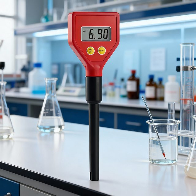 JUANJUAN Digitales PH-Messgerät 98103 in Rot, Stiftförmiger PH-Tester mit hoher Genauigkeit für Trinkwasser, Schwimmbad und Aquarium, Messbereich 0–14 PH - Bild 1