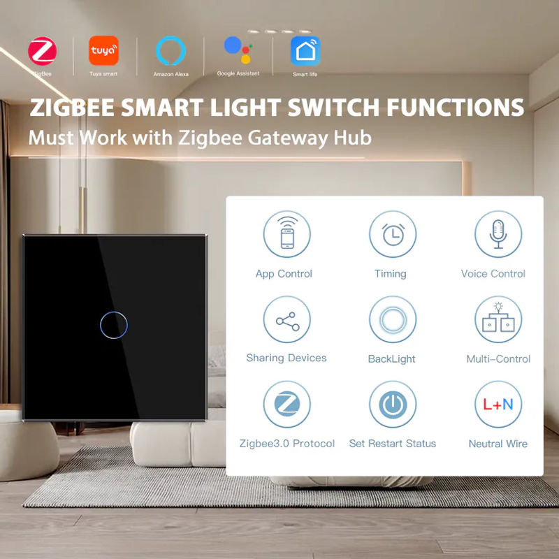 Besamen ZigBee Smart Lichtschalter 3er Pack, 1-Gang und 3-Wege Wand-Touch-Schalter in Weiß, kompatibel mit Google Home, Alexa und Smart Life, 10A - Bild 2