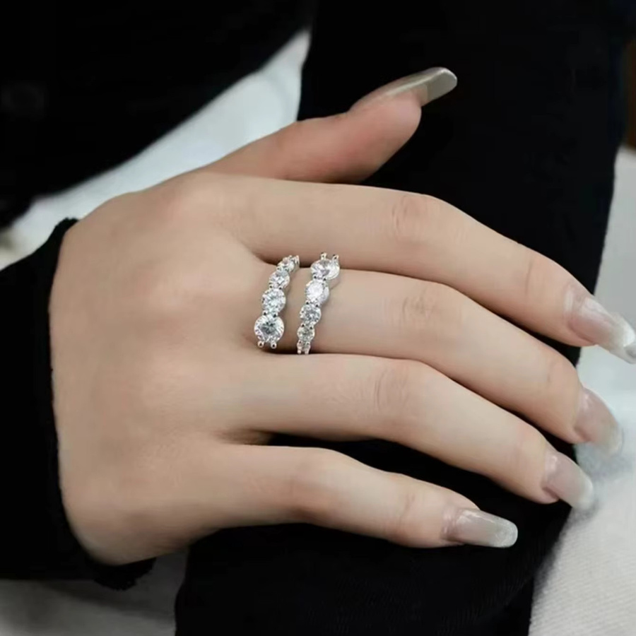 KAHOOT Offener Ring 925 Silber, Moissanit, Unisex, Einheitsgröße - Bild 2