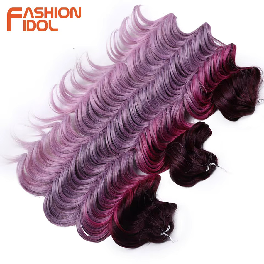 FASHION IDOL Haarzöpfe, Ombre Lila, 40 cm, 3 Stück - Bild 3