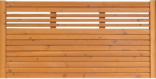 Sichtschutzzaun-Element Typ 138 aus BM Massivholz Fichte in Kirschbaumfarben lasiert, B/H: 90 x 180 cm - Bild 1