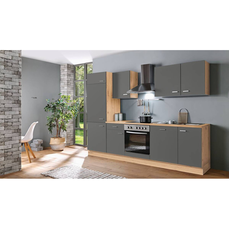 MENKE Küchenblock Gia in Grau mit Eiche Artisan Nachbildung, modern und freistehend, B/H/T: 280 x 200 x 60 cm - Bild 2