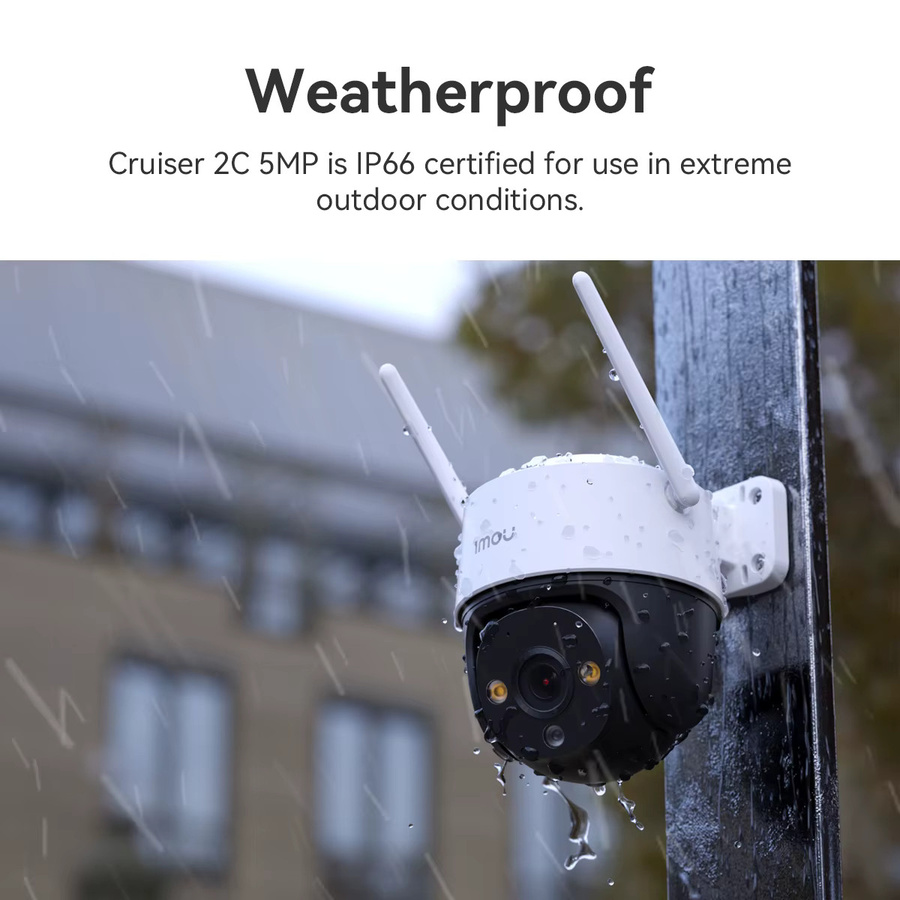 IMOU Cruiser 2C Outdoor WiFi Überwachungskamera mit 5MP 3K Auflösung, 360 Grad Sicht, AI Mensch- und Fahrzeugerkennung, Nachtsicht und Zwei-Wege-Audio in Weiß - Bild 4