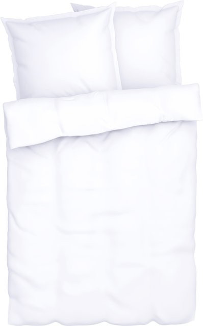 LIVARNO HOME Lyocell-Satin-Bettwäsche aus Baumwolle und Lyocell Tencel in Weiß, Set bestehend aus 1x Bettbezug (200 x 220 cm) und 2x Kissenbezug (80 x 80 cm) - Bild 1