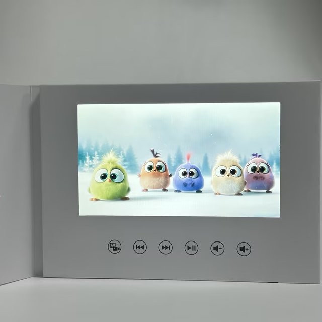 Zoeydam Videobook-Karte mit 7 Zoll LCD-Display, 4 GB Speicher, Weiß, Musik-Grußkarte für Fotos und Videos als Geschenk oder Hochzeitseinladung - Bild 1