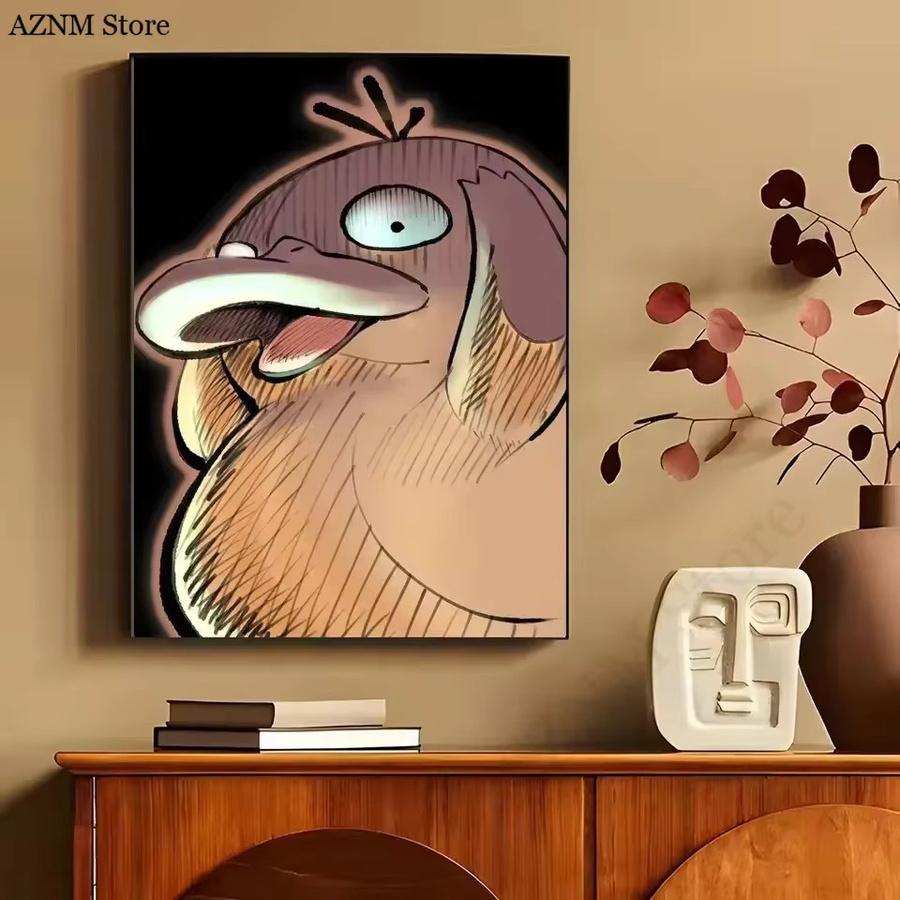 Potdemiel Pokemon Psyduck Leinwand Wandkunst Klassisches Anime Poster in Mehrfarbig - Bild 4