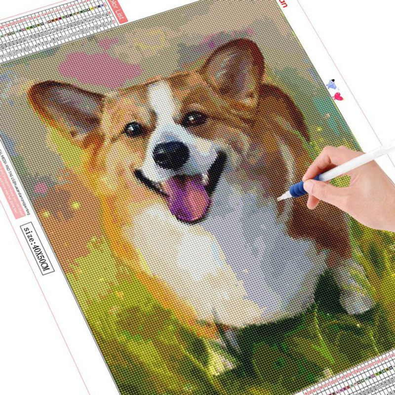 FIYO 5D Diamond Painting Set mit Tierprint, mehrfarbig, B: 30 cm, H: 20 cm - Bild 4