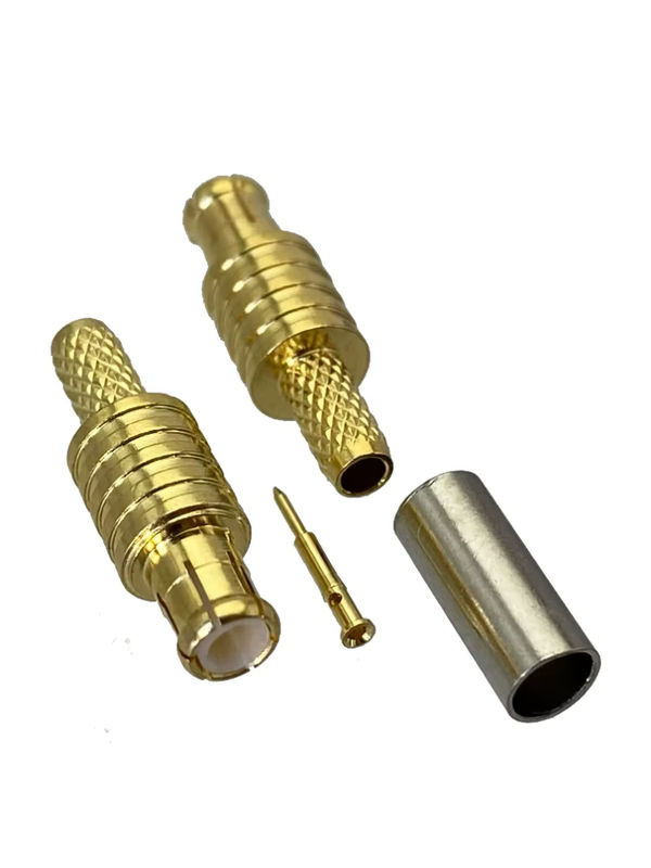 MCX Crimp Stecker für RG174 RG316 LMR100 Koaxialkabel, 50 Ohm, Goldfarben - Bild 2