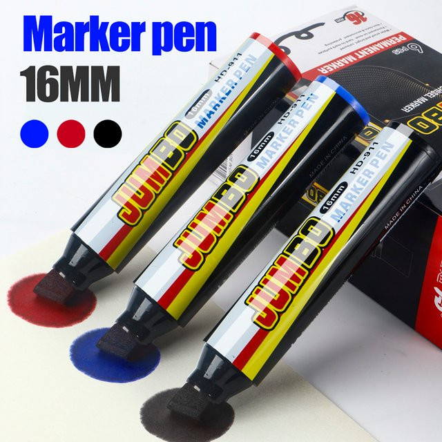 Farbmarker Set mit 3-16 mm Stiftspitzen in Schwarz, Rot und Blau, wasserfeste und schnell trocknende Permanentmarker für Büro und Schule - Bild 1