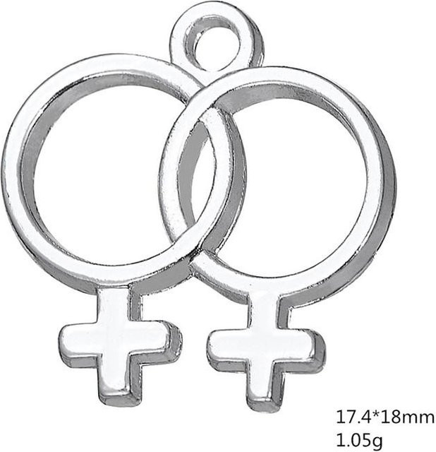 Doppel-Venus Anhänger, Zinklegierung, Silber, Unisex - Bild 1