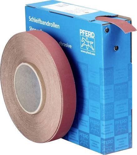 PFERD Korund Schleifbandrolle SBR für universelle Anwendung und Metall, Breite: 25 mm, Länge: 50 m, Körnung: 400 - Bild 1