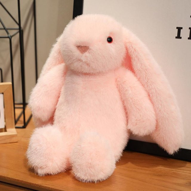 Weißer Hase Puppe Plüschtier, Rosa, Weiß, Braun, Grau - Bild 1