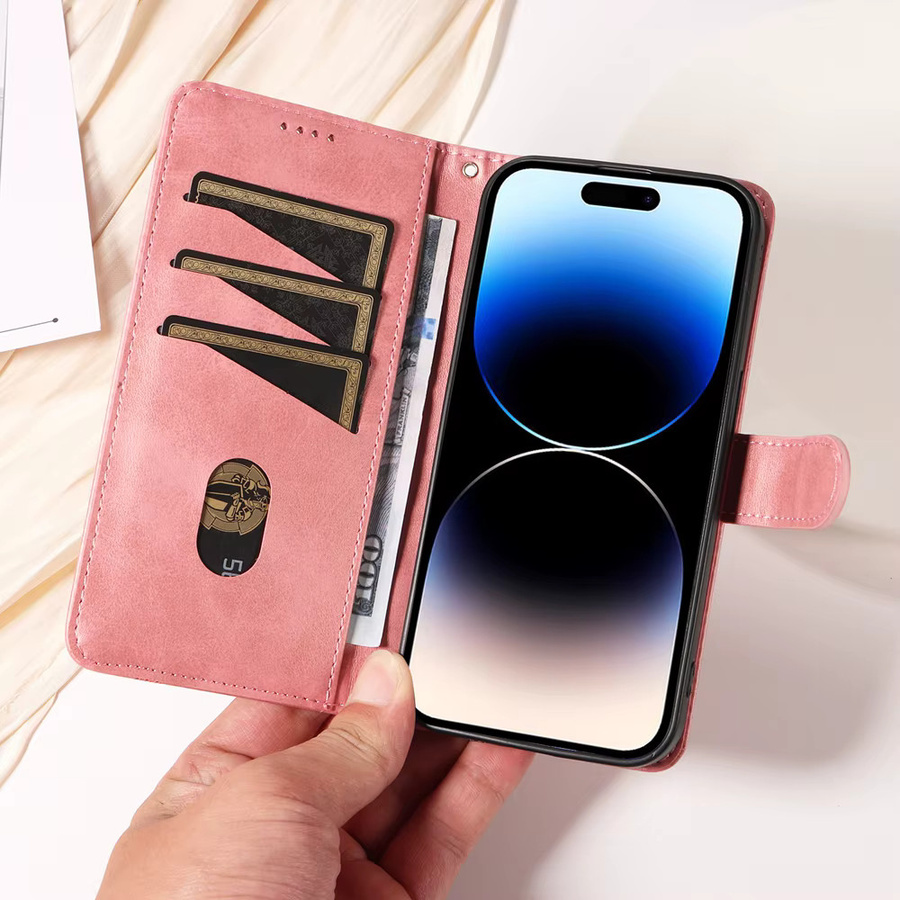 Magnetische Leder-Flip-Hülle mit Kartenfächern für Samsung Galaxy S26 S25 S24 S23 S22 S21 S20 S10 E Plus Ultra Edge Wallet Cover in Schwarz und Pink - Bild 3