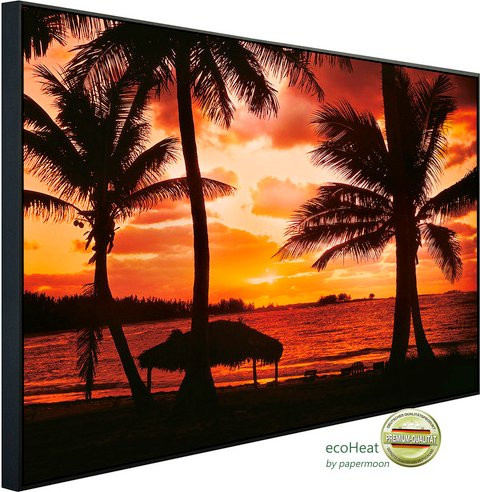 papermoon Infrarotheizung EcoHeat Palm Beach in der Abenddämmerung mit Matt-Effekt in Bunt, App-Steuerung und Überhitzungsschutz, B/H/T: 120 x 60 x 60 cm - Bild 1