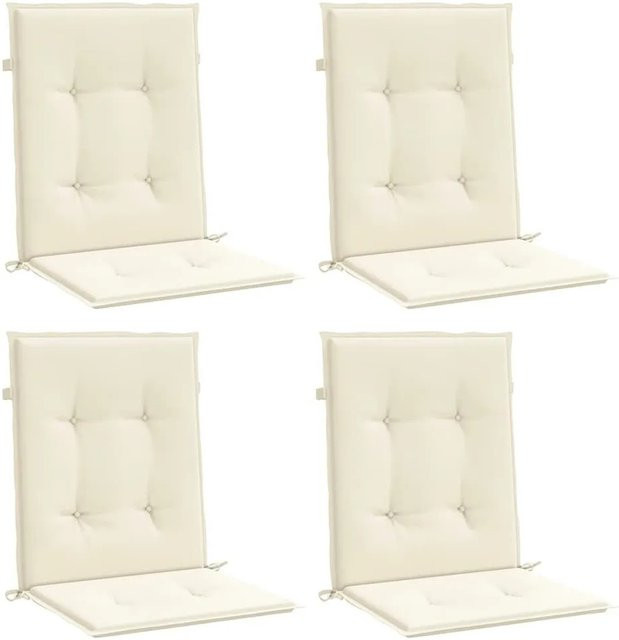 vidaXL Gartenstuhlauflagen für Niedriglehner, 4er-Set, Creme, B/T/H: 100 x 50 x 3 cm - Bild 1