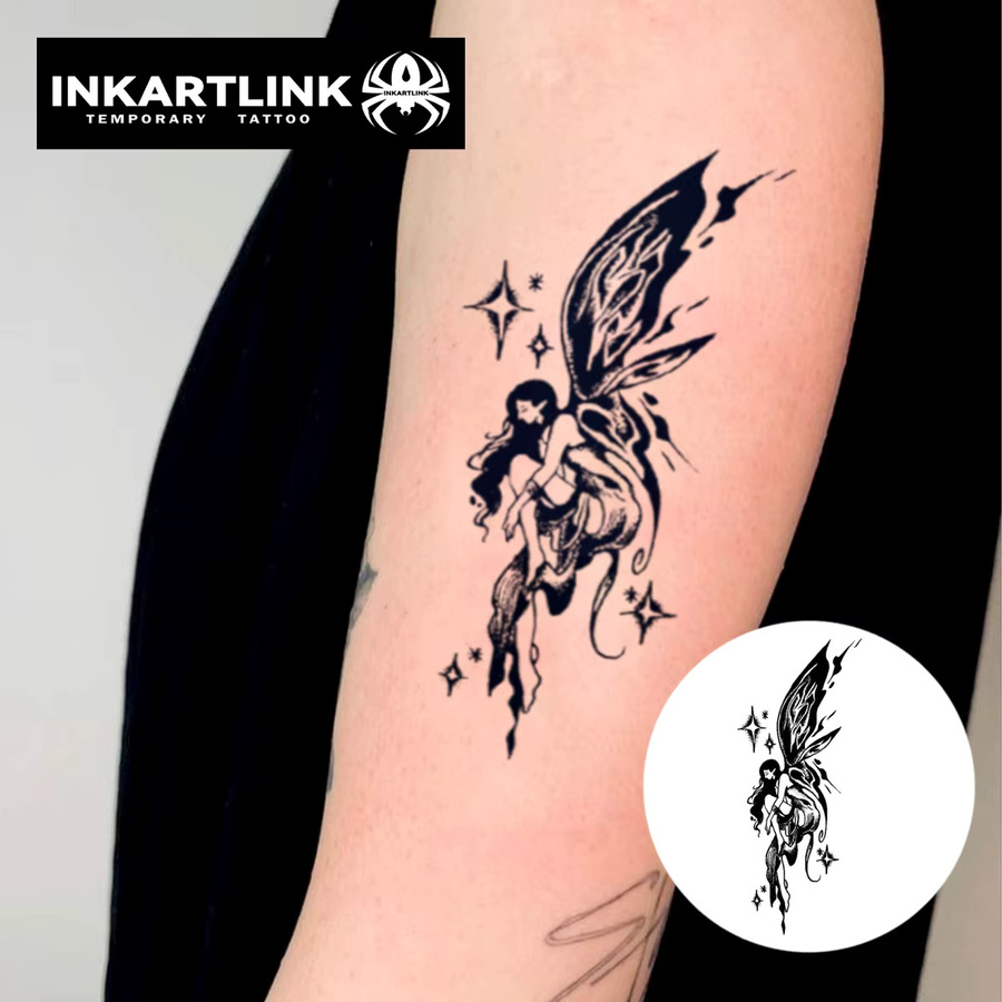 INKARTLINK Night Elf Tattoo Patch, temporäres Tattoo, Sternenflügel-Totem - Bild 2