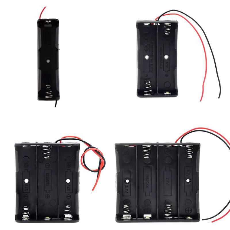 VAKIND 18650 Batterie-Aufbewahrungsbox in Schwarz mit Kabel für 3,7 V Batterien als DIY Kunststoff-Halter mit 1 bis 4 Steckplätzen - Bild 6