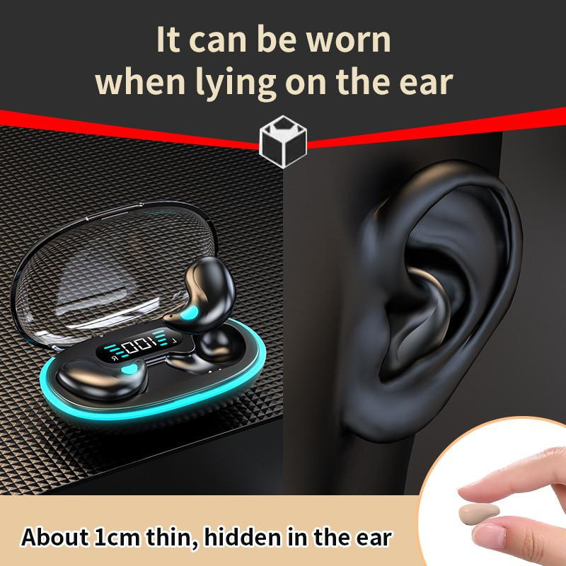 Kebidumei Invisible Sleep Wireless-Ohrhörer, Mini-Bluetooth 5.3 In-Ear-Headsets mit Ladehülle, Geräuschunterdrückung und HiFi-Stereo-Sound, Schwarz - Bild 9