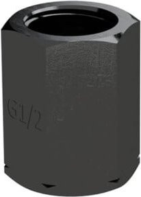 Riegler Spannmuffe G 1/2 nach DIN 16283, 6-kant, Stahl brüniert, Schwarz - Bild 1