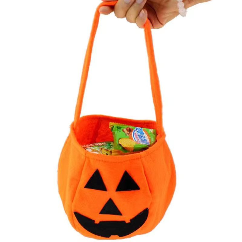 Halloween Kürbis Eimer als tragbare Bonbon Tüte für Kinder, Orange, Trick or Treat Party Dekoration - Bild 2