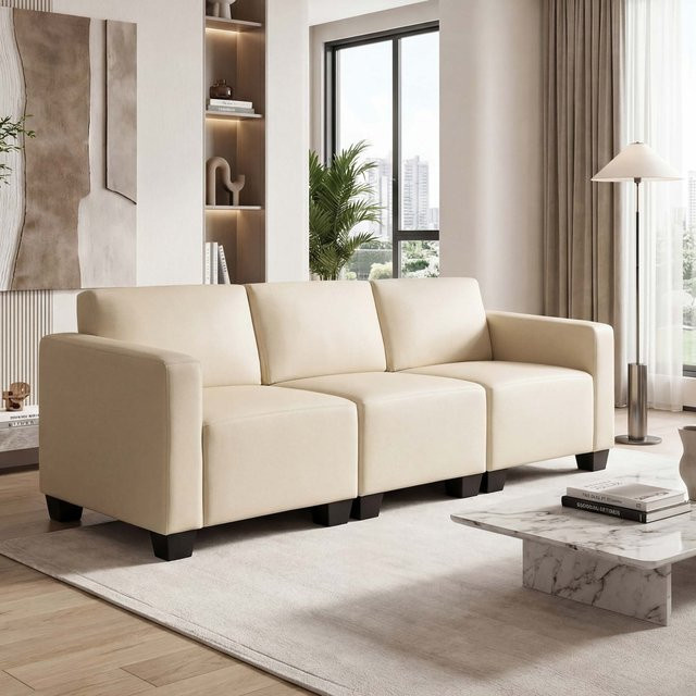 MCW Moncalieri Modular 3-Sitzer Sofa in Beige mit Armlehnen - Bild 1