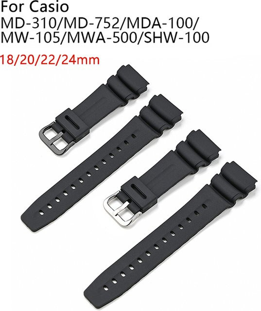 Casio Uhrenarmband Kautschuk, Schwarz, Unisex - Bild 1