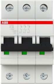 ABB Leitungsschutzschalter S203-C25 3-polig 25A Charakteristik C 6kA - Bild 1