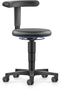 bimos Allround Hocker mit Rollen und Flex-Stütze in Schwarz aus Kunstleder - Bild 1