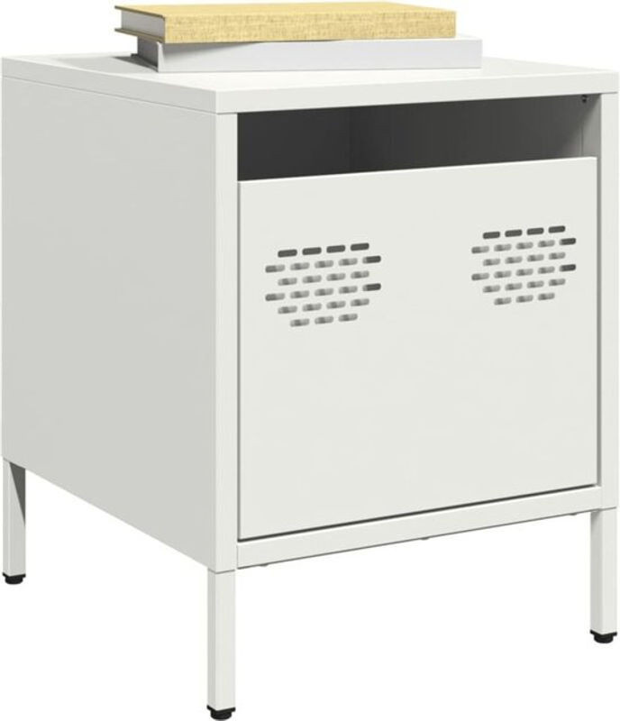 Vidaxl Nachttisch aus Stahl in Weiß im Industrial Design, B/T/H: 35 x 39 x 43,5 cm - Bild 1