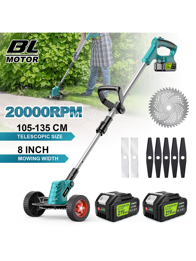 Gisam Bürstenloser Elektrischer Rasenmäher Kabelloser Garten-Grasschneider für Makita LXT 18V Akku, Länge: 105-135 cm - Bild 8
