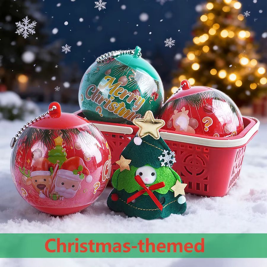 MSFTOYS 6er Set Kreative Weihnachtsbaum Anhänger mit Kaninchen, Rentier und Baby Puppe in Multicolor - Bild 2