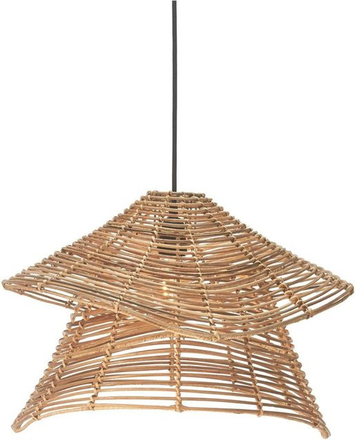 PR Home Olga Pendelleuchte aus Naturrattan in Beige und Braun im Boho-Stil mit E27 Fassung - Bild 1