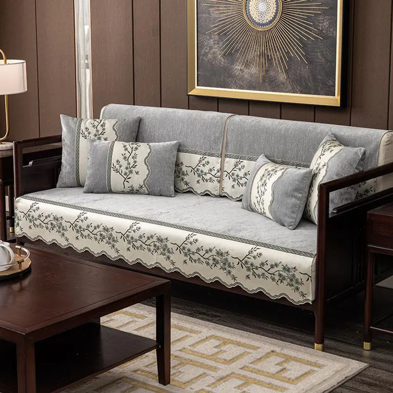 Chinesische Jacquard Sofakissen mit exquisiter Stickerei und rutschfestem Design, B/B/H: 70 x 70 x 0 cm - Bild 3