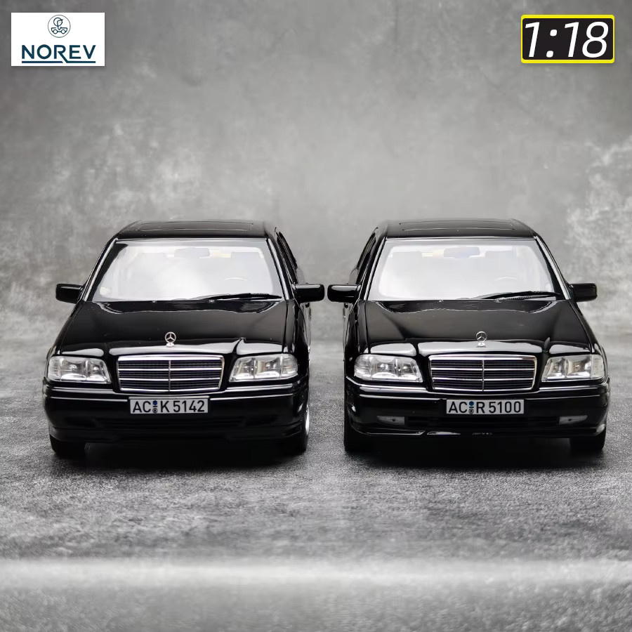 NOREV Benz C-Klasse W202 C200 1997, Druckgussmodell, 1:18, schwarz - Bild 2