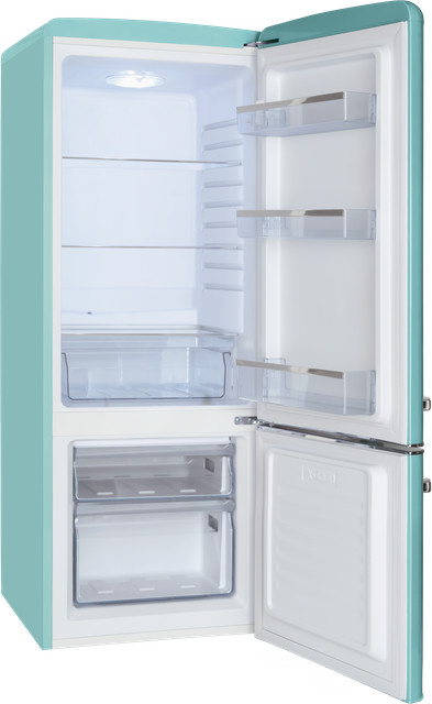 Amica KGCR 384 150 T Kühl-Gefrier-Kombination in Türkis mit LED-Innenbeleuchtung und Standard-Frischezone - Bild 1