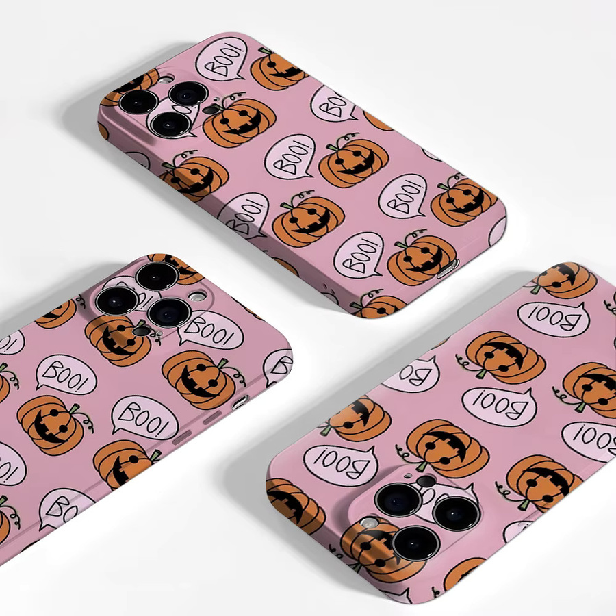 Halloween Pumpkin Boo Handyhülle für iPhone 17 16 15 14 13 12 11 Pro Max Plus mit doppelschichtiger Rückseite - Bild 3