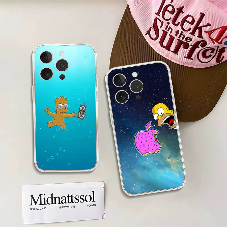 Simpsons Anime Handyhülle für iPhone 11 bis 17 Pro Max, transparente und stoßfeste Schutzhülle in Multicolour - Bild 3
