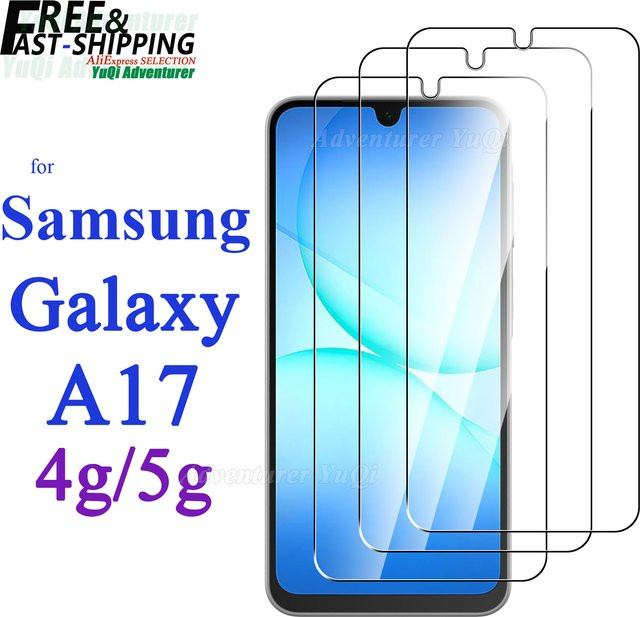 Samsung Displayschutzfolie aus gehärtetem Glas für Galaxy A17 4G 5G, transparent, HD 9H, kratzfest - Bild 1