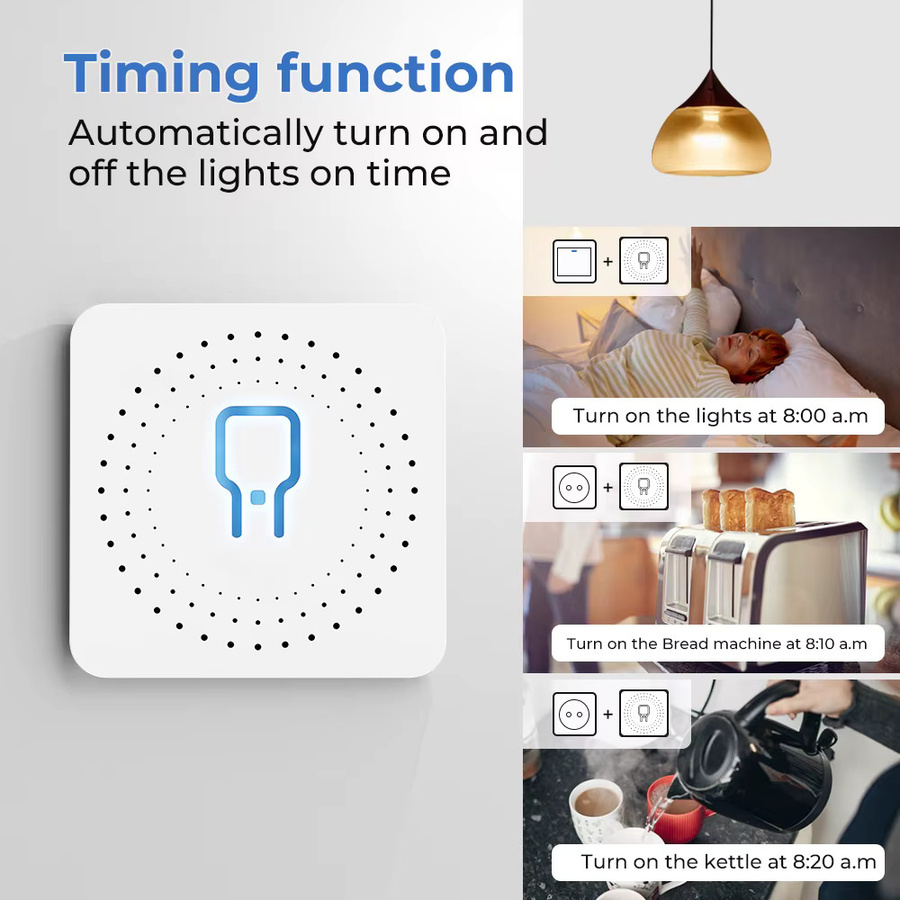 Tuya Smart Home ZigBee Wifi Smart Switch mit Power Monitor 16A Lichtschalter Modul DIY Breaker Relais für Alexa und Google Home, Weiß - Bild 2