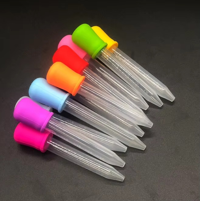 10er Set Silikon-Kunststoff-Pipetten in Mehrfarbig für Schullabore und Experimente, 5 ml Tropfer für Flüssigkeiten - Bild 2