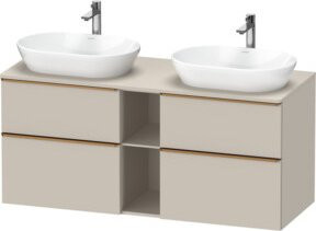 Duravit Waschtischunterschrank D-Neo in Beige, Wandmontage mit Schubladen und offenen Regalfächern, B/T/H: 140 x 55 x 66,4 cm - Bild 1