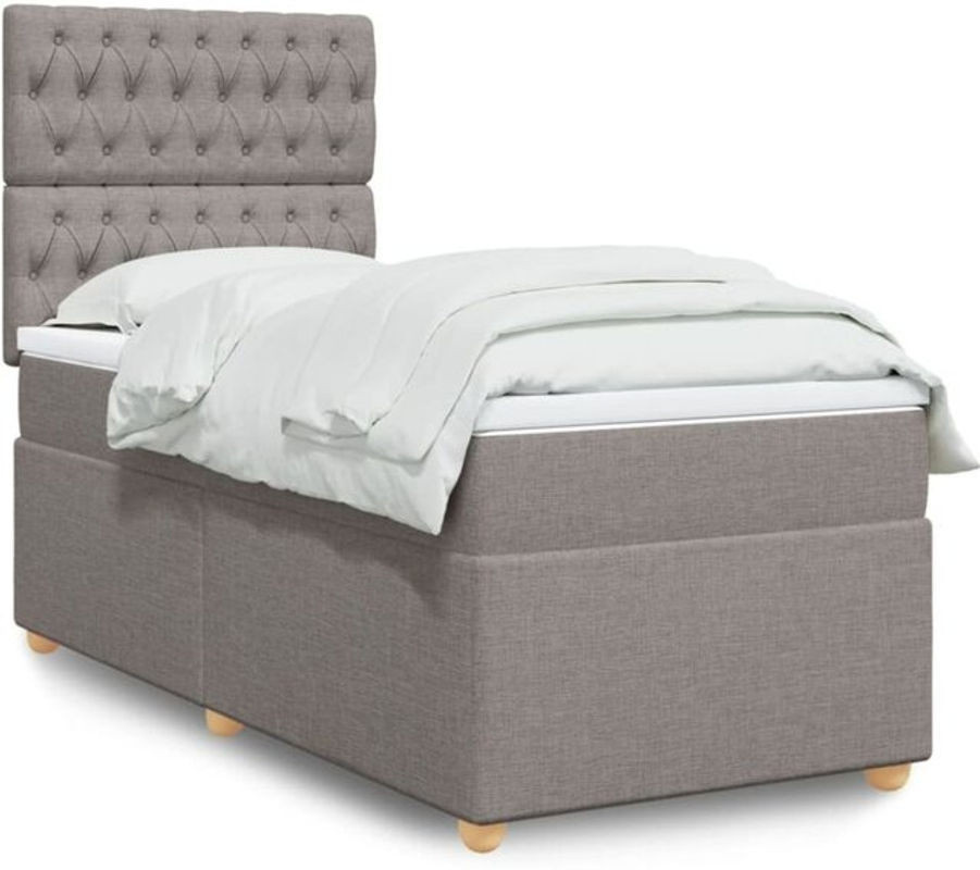 vidaxl Boxspringbett mit Matratze aus Stoff in Taupe meliert B/T/H: 80 x 200 x 140,5 cm - Bild 1
