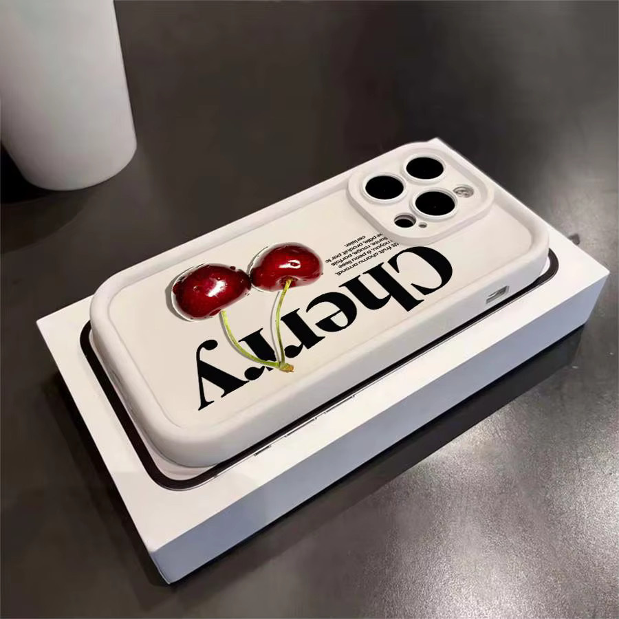 Potdemiel Kirsch-Handyhülle für iPhone in Weinrot und Weiß - Bild 1