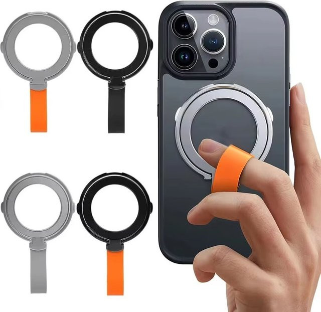 KAFNHCKA Magnetische Handyhalterung für Apple MagSafe, Rotierender Desktop-Ständer für iPhone 17 16 15 14, Farbe: Silber - Bild 1