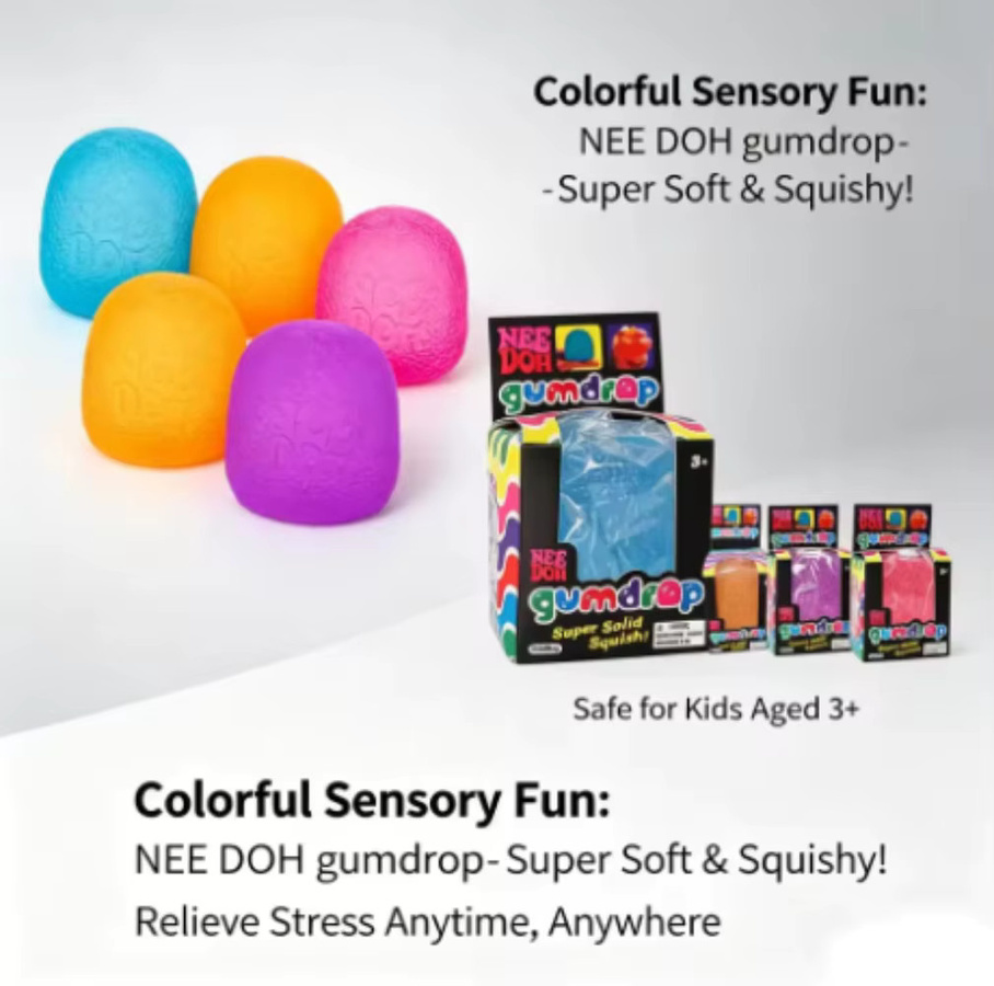 Schylling Nee Doh Gumdrop, Sensorik-Spielzeuge, Quetschspielzeug, 1 Packung - Bild 5