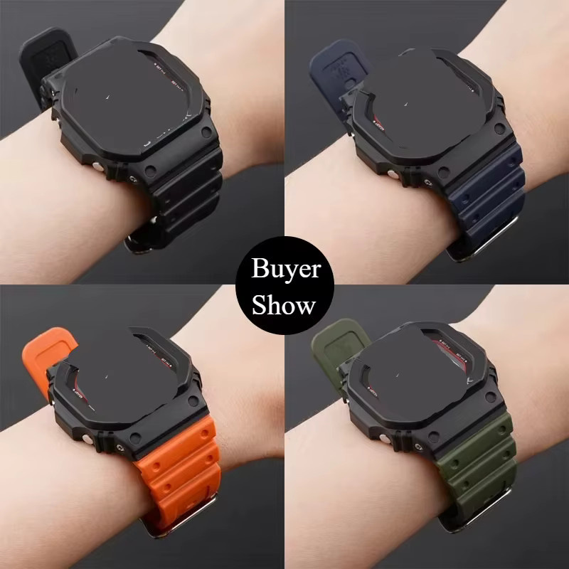 Uhrenarmband Silikon, 16 mm, Schwarz, Unisex - Bild 3