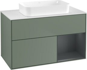V&B Waschtischunterschrank Finion mit Wandbeleuchtung, Breite: 100 cm, Farbe: Lackiert - Bild 1